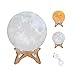 HANXIUCAO Lámpara de Noche Luna Lampara para Regalo, Carga USB y Control Táctil (2 colores, 8 cm)
