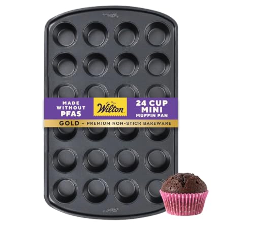 Wilton Gold Non-Stick Muffin Pan, Made Without PFAS, 24-Cup