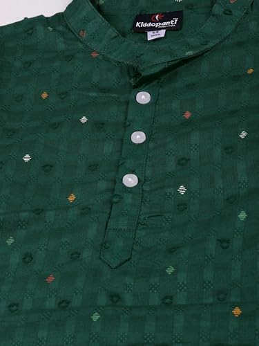 Image of KiddoPanti Boys 100% Cotton Ethnic Motif Printed Short Length Kurta