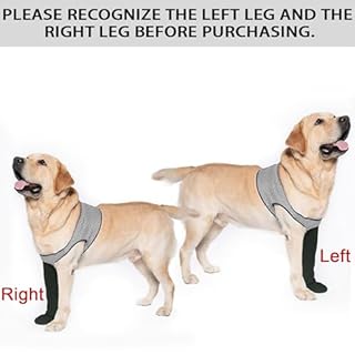 COODEO Dog Socks to Prevent Licking Paws, Healing Boots & Paw Protectors with Non-Slip Bottoms for Wound Protection, Waterproof Sleeve Shoes for Licking（Grey，L_Left