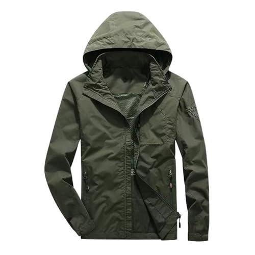 Imperméable léger pour homme veste pilote kaki vert avec capuche veste travail automne
