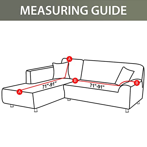 Durable Couch Covers For Sectional Sofa L Shape, La Meack Washable Slipcovers, 2Pcs Couch Covers Protector With 2Pcs Pillowcases For Dog Cat Pets Kids Children (3 Seat Sofa + 3 Seat Chaise, Pea Green) #TOP6