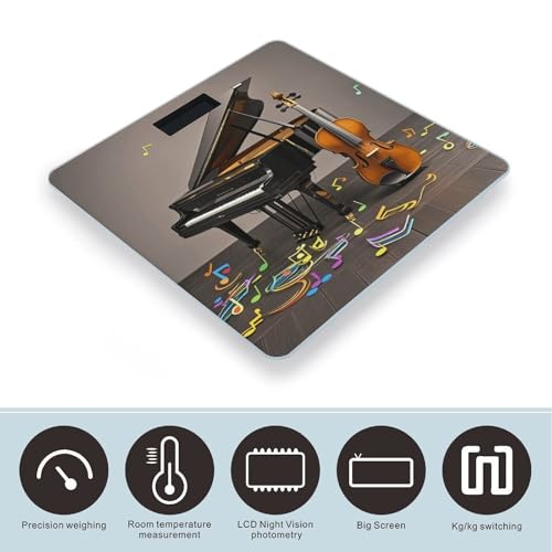 Báscula Digital de Baño con Notas Musicales y Plataforma Amplia miniatura 3