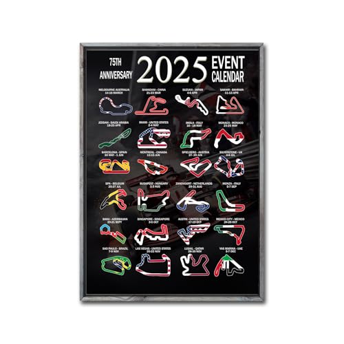 Motor Racing 2025 Event Calendar Gift for Formula Racing Fans