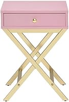Vista 3 de Acme Mesa auxiliar Coleen en rosa y dorado