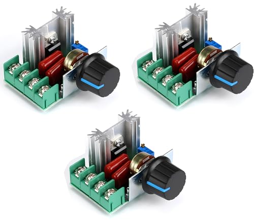 Image of Shockley E-DIMMER AC 50-220V 2000W SCR Triac Electric Voltage Regulator Temperature /Motor Speed Controller Light Dimmer (2000W SCR Triac - 3 Piece)
