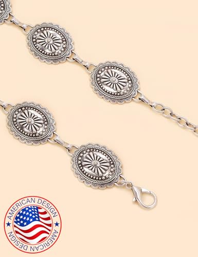 Image of TOPACC Gold Chain Belts for Women Fashion Thick Metal Link Waist Belt | Chunky adjustable gold belt for dresses jeans pants country concerts cowgirl outfits