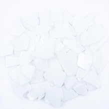 TWINKLING Irregular Stained Glass Scraps, Mosaic Glass Pieces,Broken Glass Pieces,Mosaic Crafts Supplies,Mosaic Tiles for Crafts,Photo Frames,Wall,Vase Filler,Aquarium Decor,1-3cm,0.9LB White