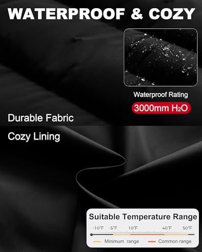 CTFASHION Mens Puffer Jacket Winter Coats Long Bubble Coat Water Resistant Warm Thicken Puffy Jackets Military Insulated Parka with Removable Hood Black M