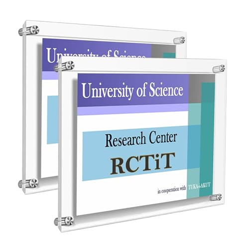 TUKA-i-AKUT 2X Acrílico Marco de Documentos para A3 Cartele, Montaje en Pared, Doble Panel Transparente, Marco de Exhibiciónde Escritorio para Fotos Pósteres Folletos Certificados, TKD9402-A3-2x