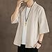 Men's Cotton Linen Bathrobe Kimono Cardigan Loose Thin Japanese Style Casual Summer Outwear