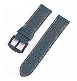 ZERAPH Correa de Cuero de liberación rápida de 20 mm y 22 mm para Samsung Galaxy Watch 3 Active2 40 44 mm Huawei Watch GT 2 WatchBand 18 24 mm (Color de la Correa: Verde, Ancho de la Correa: 18 mm)