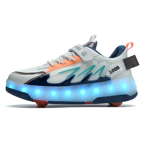 Patines con 2 ruedas Mateju y zapatillas retráctiles de skateboarding para niños
