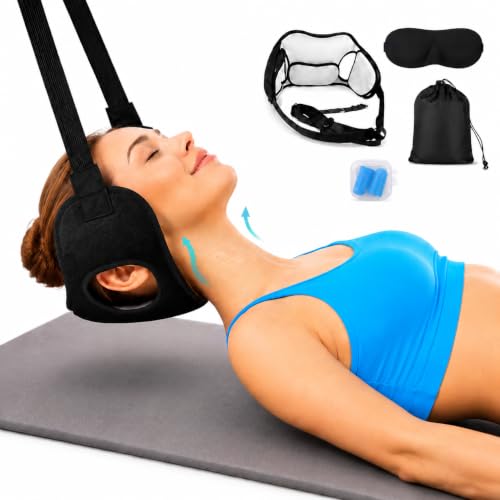Neck Stretcher Hammock Adjustable Cervical Traction Device with Removable Pads Portable Support Strap for Neck Tension Relief and Comfort