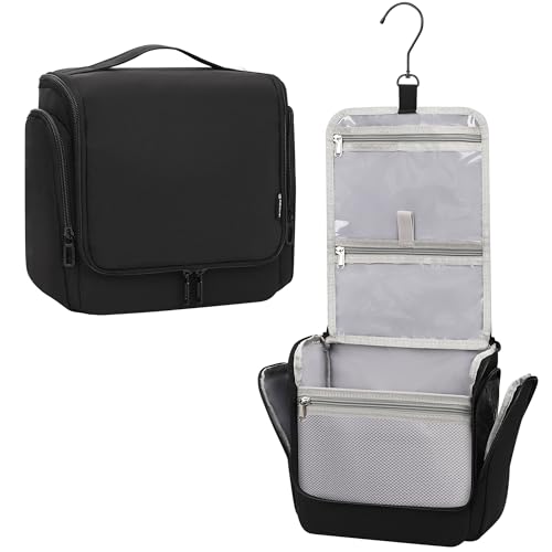Relavel Hanging Toiletry Bag for Men and Women, Travel Toiletries Bag Water-resistant Large Makeup Cosmetic Organizer Storage, Shaving Dopp Kit Shower Bathroom Hygiene Bags, Carry-on Travel Essentials