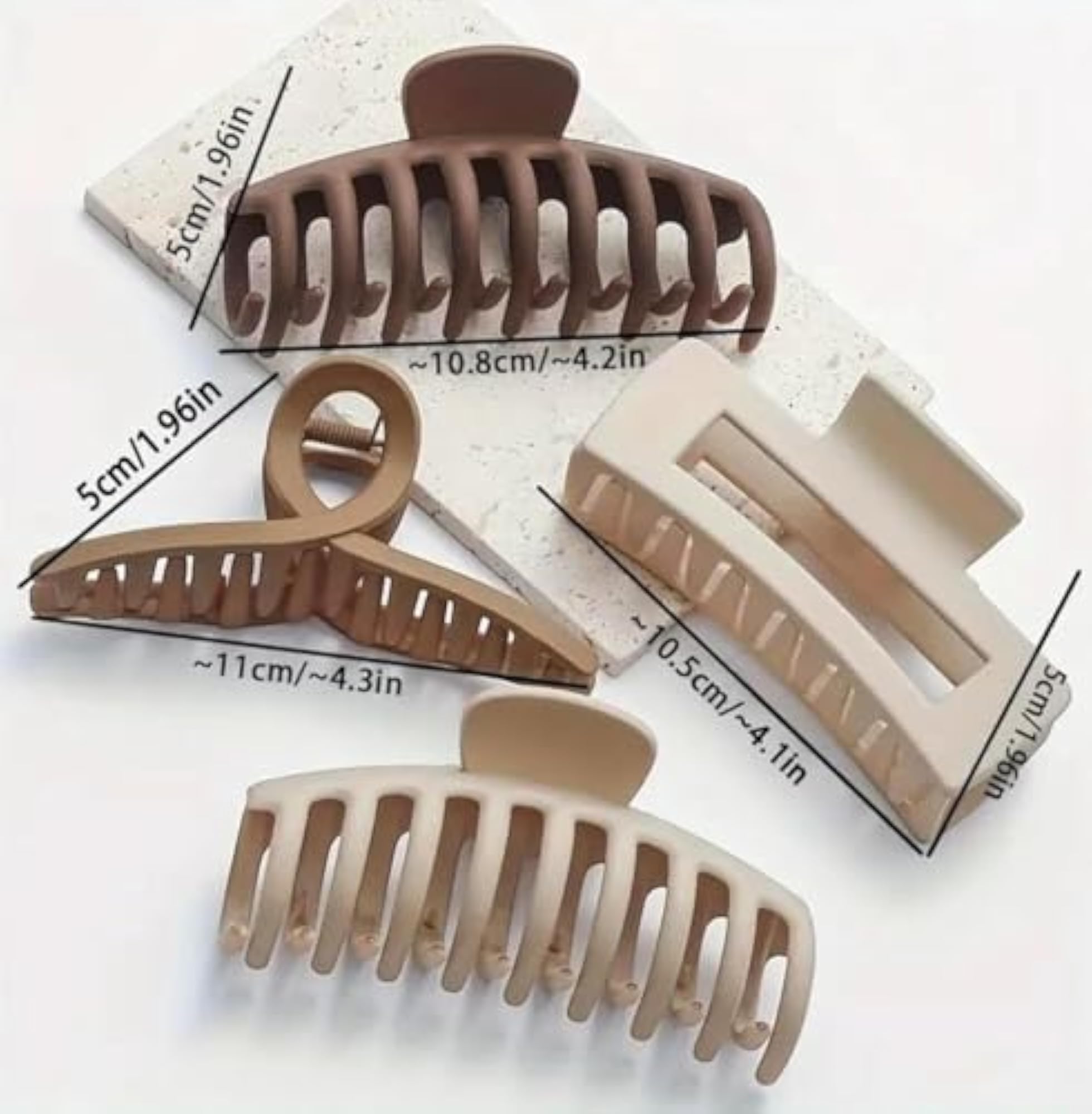 4 Pcs Extra Large Hair Claw Clips, Matte Finish