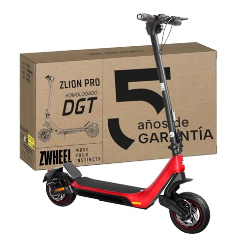 ZWHEEL ZLion Pro Corallium | Patinete Eléctrico Adultos Homologado DGT - 1200W MAX, 40km Autonomía - Regeneración de Batería al Frenar, Ruedas 10' Tubeless Antipinchazo - Frenos de Disco y Eléctricos