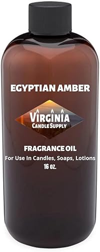 Virginia Candle Supply Aceite de fragancia ámbar egipcio (botella de 16 onzas) para fabricación de velas, fabricación de jabón, aerosoles de