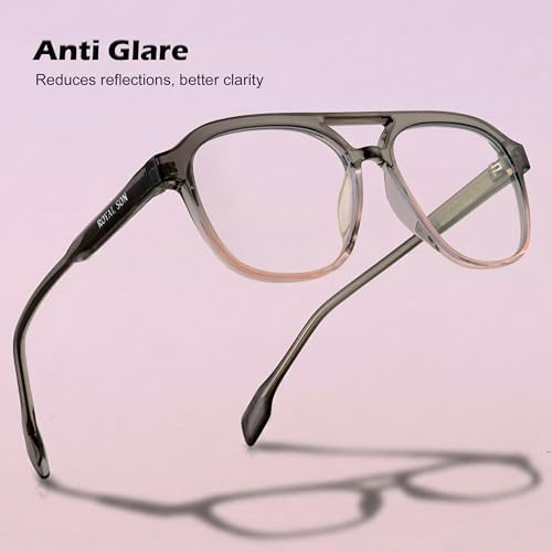 Image of ROYAL SON Blue Cut Computer Glasses | Anti Glare & Blocks Harmful Rays | UV Protected | Full Rim | Square | Men & Women | Small | SF-RS9090