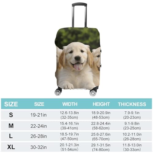 Golden Retriever Puppies Luggage Cover, Washable Elastic Suitcase Cover Protector Fit 18-32 Inch Luggage2