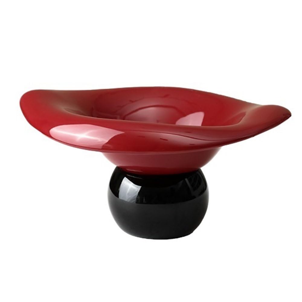 Cuenco frutero de diseño creativo moderno en color rojo con sistema de drenaje premium
