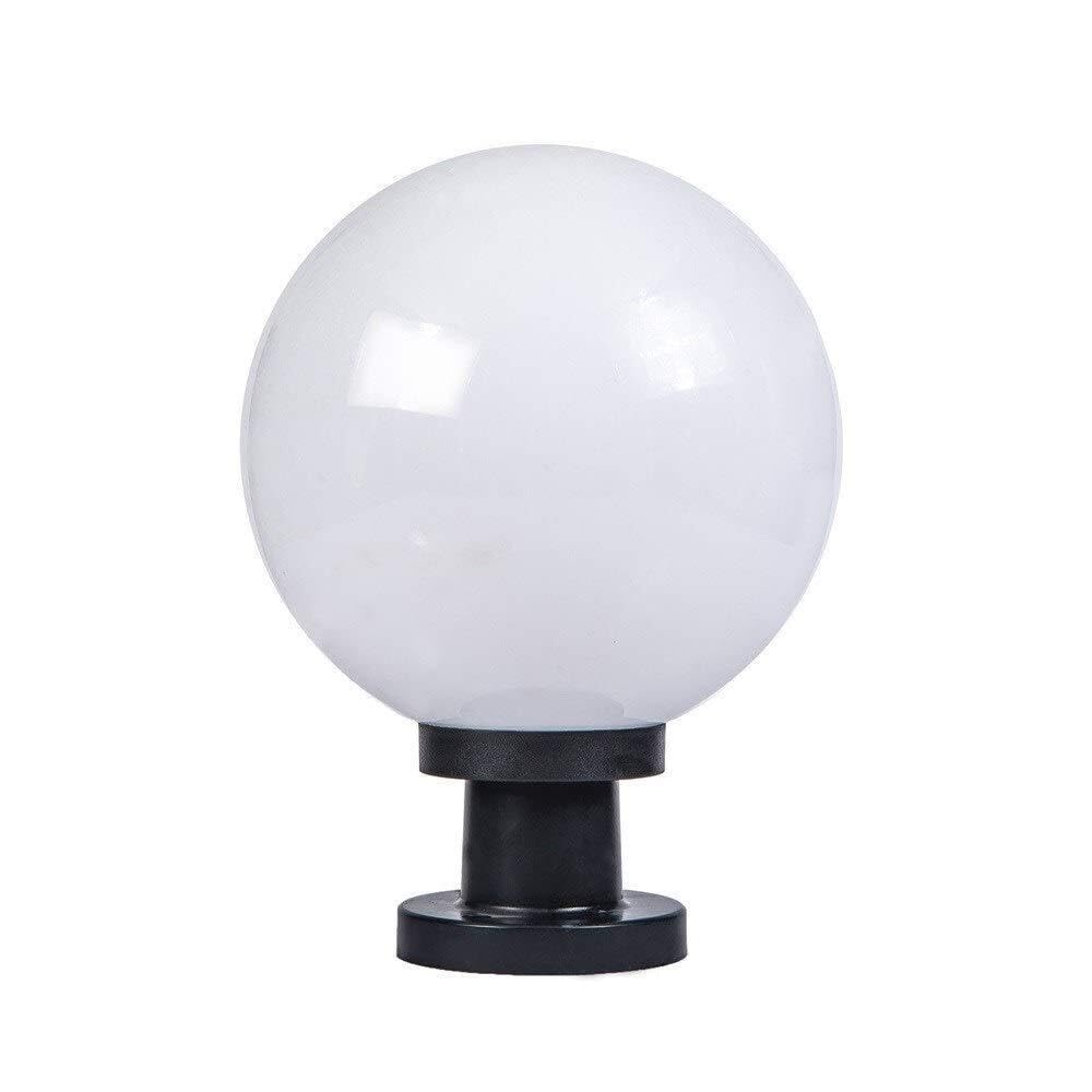 QUSYZD E27 Modern White Outdoor Ip55 Rainproof Globe Column Light Lantern Acrylic Waterproof Pillar Post Lamps Ball Courtyard Patio Villa Gate Street Lighting Engineering,Dia 30cm
