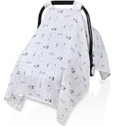 Baby Car Seat Cover Infant Carseat Canopy, Rquite Muslin Car Seat Cover-Unisex Large Universal Fi...