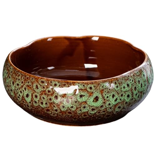 Forme de fleur pour ce bol de lotus en céramique verte sans drain - 6