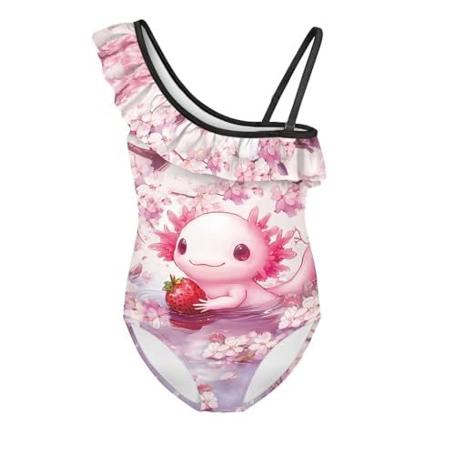 Image of Girls Swimsuit One Piece Ruffle Swimsuit Non-Slip Straps UPF 50+ for Girls Size 3-14 Years