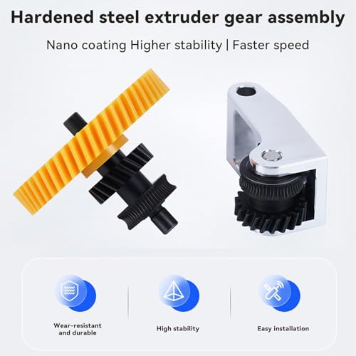 Upgrade Extruder Getriebebaugruppe aus Gehärtetem Stahl für Bambu Lab P1P, P1S, X1C, X1E, Hardened Steel Extruder Gear Kit, Flow Smoother and More Even, Hard and Wear-resistant für X1/P1-Serie