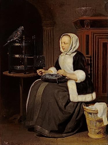 Cuadro de lienzo de Gabriel Metsu para decoración de pared en dormitorio, 60x90cm