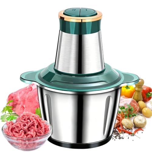 Hachoir Électrique, 5L Robot de Cuisine avec bol en acier inoxydable, 500W Hachoir à Viande,5 Vitesses, pour Viande, Légumes, Noix et Aliments Bébé