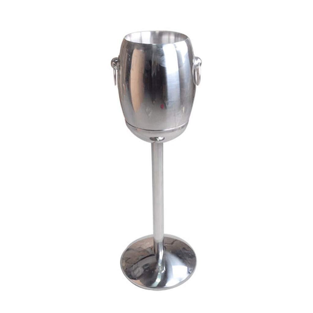 Secchiello per Il Ghiaccio in Acciaio Inox, Secchiello per Champagne, Secchiello per Il Ghiaccio con Doppio ripiano, ripiano, portaghiaccio con Orecchio, Bar con Botte per Vino, deposito per Vino