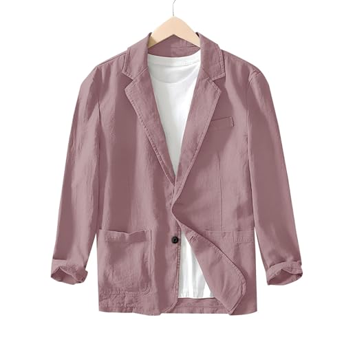 Linen Blazer Men Business Casual Office Work Suit Jacket Lightweight Long Sleeve Big and Tall Sports Coats for Men2