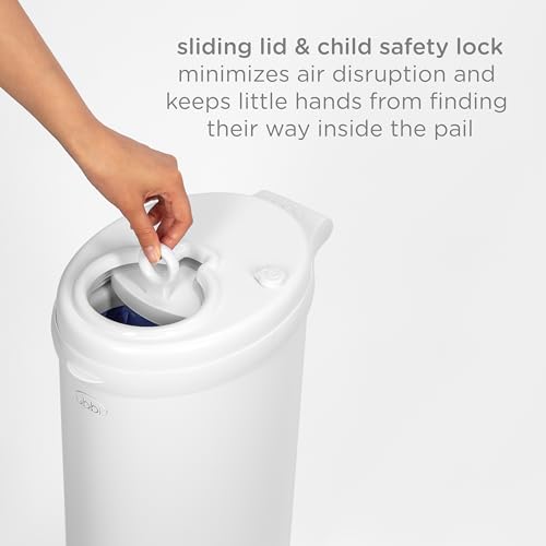Image of Ubbi Stainless Steel Diaper Pail, No Special Bags, Odor-Locking, White | Award-Winning Registry Must-Have, Childproof Safety Lid with Lock, Holds Up To 55 Newborn Diapers, Modern Nursery Essential