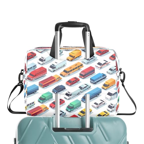 Maletín para laptop con estampado colorido de autos y camiones miniatura 6