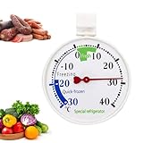 PAVIKE 冷凍庫 温度計 温度計 冷蔵庫用 食品用低温計 -30℃~40℃ 吸盤付き(取り外し可能) 小型 簡単便利 自動感知物理測定 サーモグラフモニター キッチン家庭用