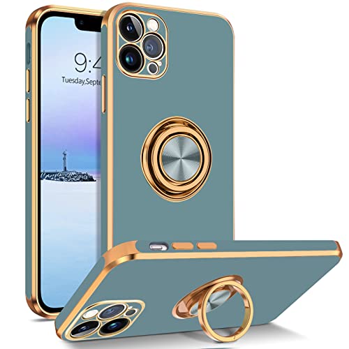 BENTOBEN for iPhone 13 Pro Case iPhone 13 Pro Phone Case with 360 Ring Holder Kickstand Magnetic Car Mount Supported Protective Girls Boys Women Men Cases Cover for iPhone 13 Pro 5G 6.1 inch Gray