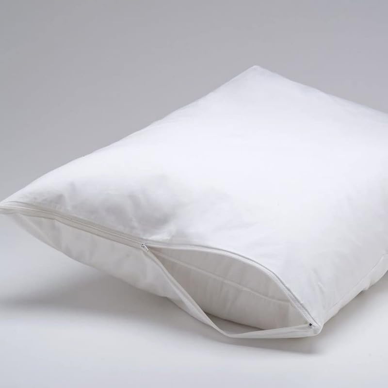 Image of Waterproof & Dustproof Terry Cotton Pillow Protectors, Size |- Set of 2 - (16 inchx24 inch) White
