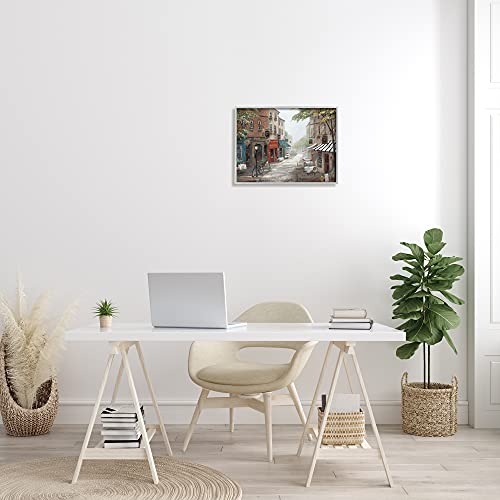 Image of 'Classic European Urban Street Vintage Bistro'| Framed Giclee Art | Stupell Industries | Gray, 20 x 16 Inches, Easy to Hang and Sturdy, Made in USA, by Ruane Manning
