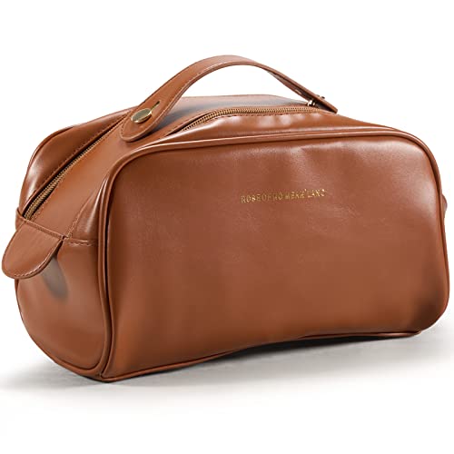 Pazzlas PU Cuir Trousse de Toilette Femme, Trousse de Toilette Voyage avec Poignée, Étanche Portable Trousse Maquillage Femme, Grande Trousse de Maquillage Femme Cover