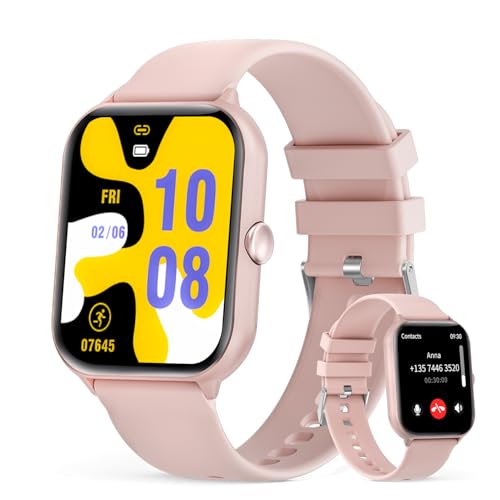 UHOOFIT Reloj Inteligente para Hombre y Mujer, Respuesta, Llamada, Pantalla Táctil HD de 5 cm con Monitor de Frecuencia Cardíaca de Sueño, Más de 100 Modos Deportivos, Impermeable IP67 para Android