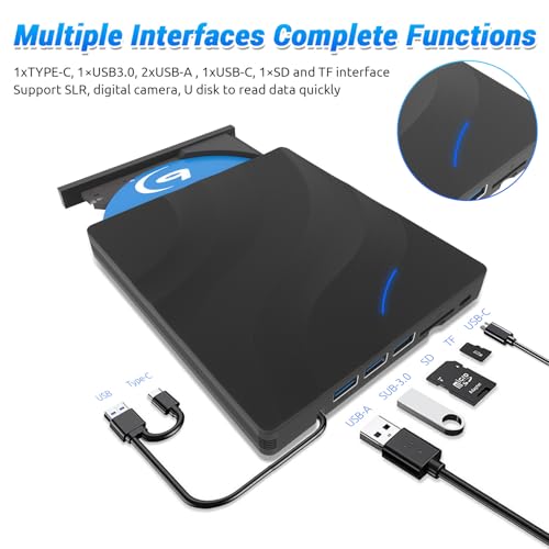 Lecteur Blu-Ray Externe Graveur BD Slim CD DVD Player Type-C Windows 11