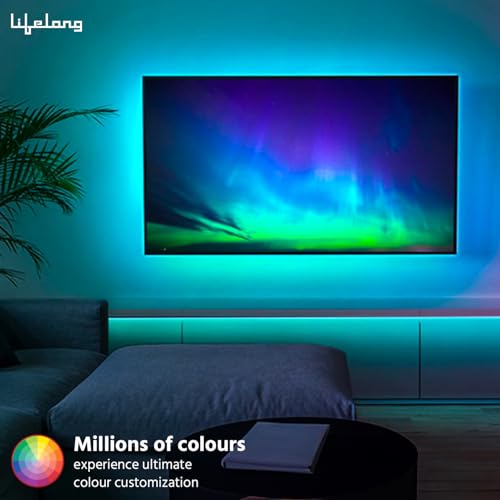 Image of Lifelong Smart LED Strip Lights 10M (32.8 Feet) - 16 Million RGB Lights for Home Decoration & Room Decor | Sound Sync | Smart Control with App | Works with Alexa & Google | IP65 Waterproof (LLESL10P)