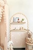 DESIGN ÉLÉGANT : Arche murale décorative aux bords ondulés en bois naturel, parfaite pour une chambre d'enfant au style bohème et romantique.