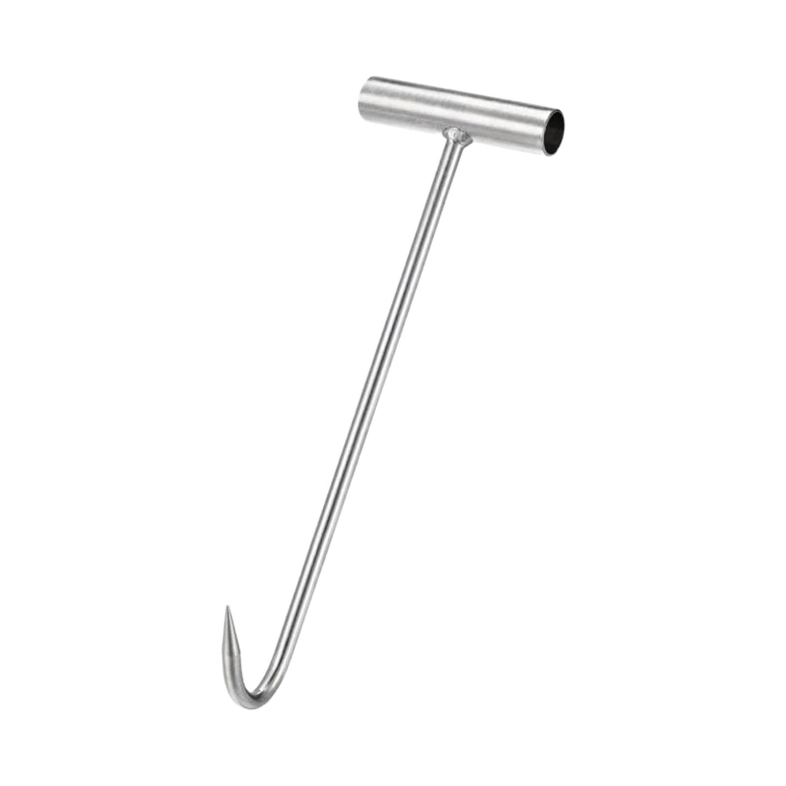 WOVEBIUS Manhole Hook Tool Lifter Sewer Rolling Doors Lifting Versatile Lifting Hooks 40CM,Silver