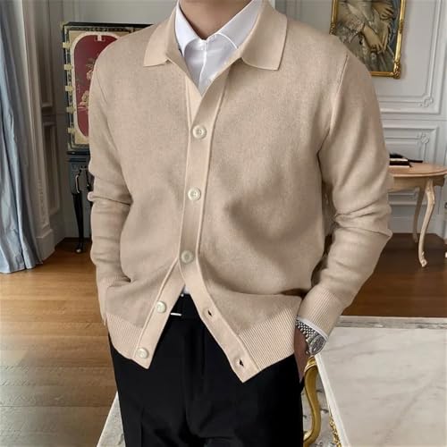 Winter Men's Button Cardigan Sweater Long Sleeve Casual Warm Slim Fit Knitted Sweater4