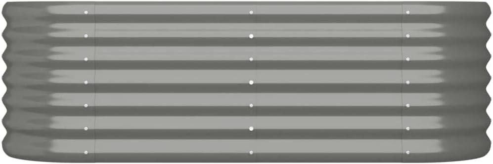 vidaXL Garden Raised Bed Raised Patio Bed Outdoor for Vegetables Planter for Outdoor Plants Planter Box Stand Powder-Coated Steel Gray