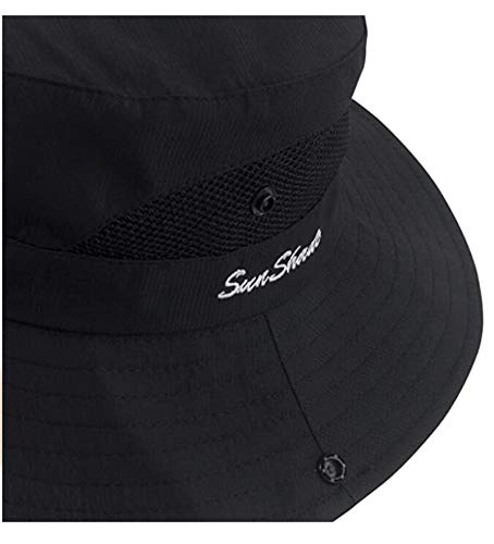 Image of Womens Foldable Wide-Brim UV-Protection Sun-Hat with Ponytail Hole