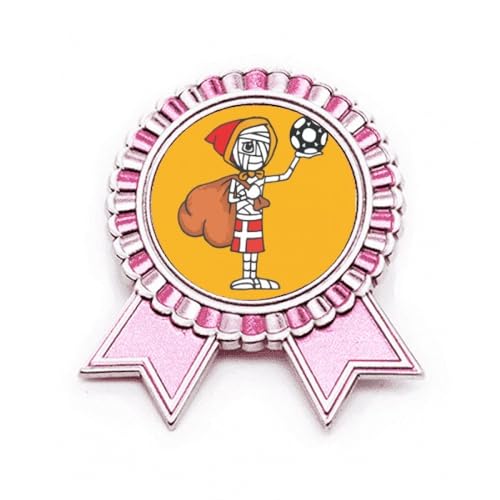 Broche rose du Danemark gravée Santa Claus en métal travaillé